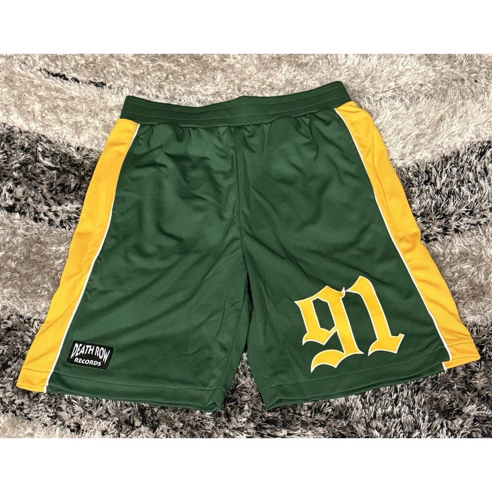 Death Row Records Green Gold Athletic Shorts Men’s Small NWT